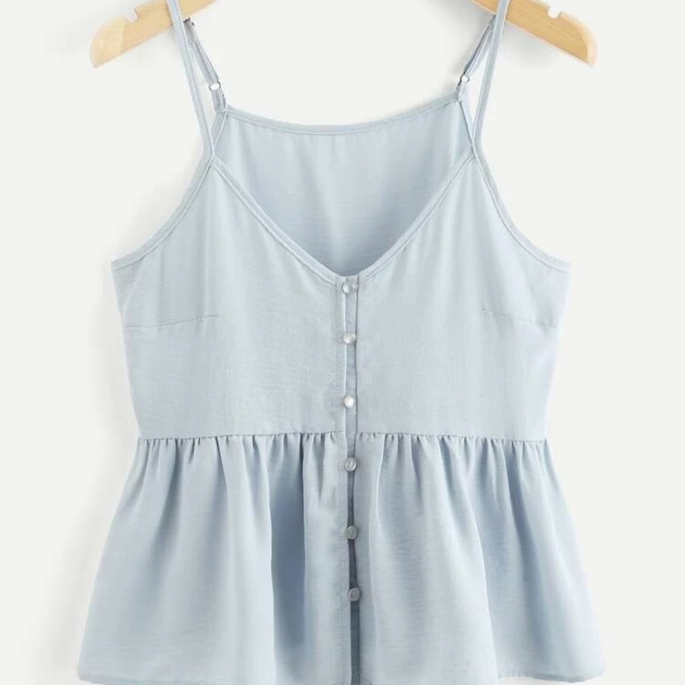 FREE IN BUNDLE Blue Button Down Strappy Cami